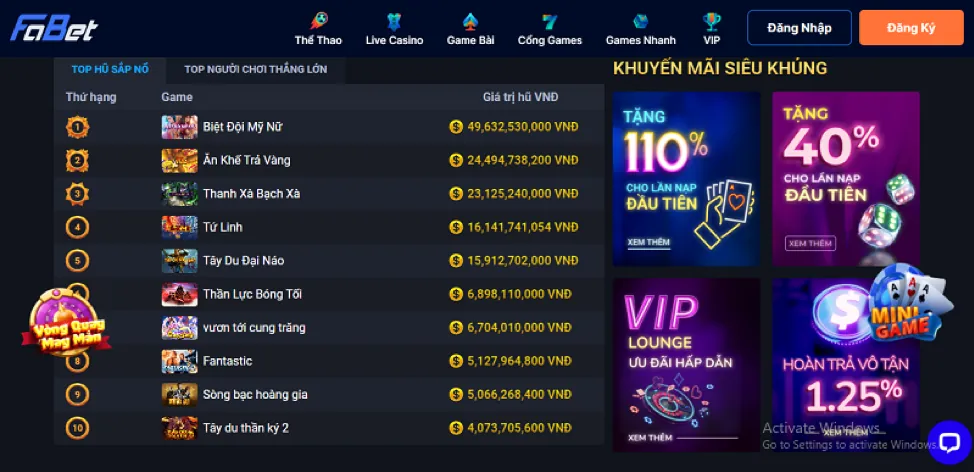 Cá cược tennis kuvip casino